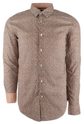 Hugo Boss Men's Ronni Slim Fit Long Sleeve Shirt Large Open Orange